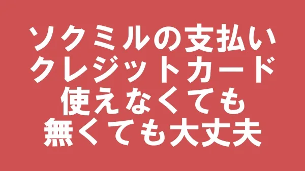 ソクミルの支払方法！クレカが無い？d払いが使えるよ